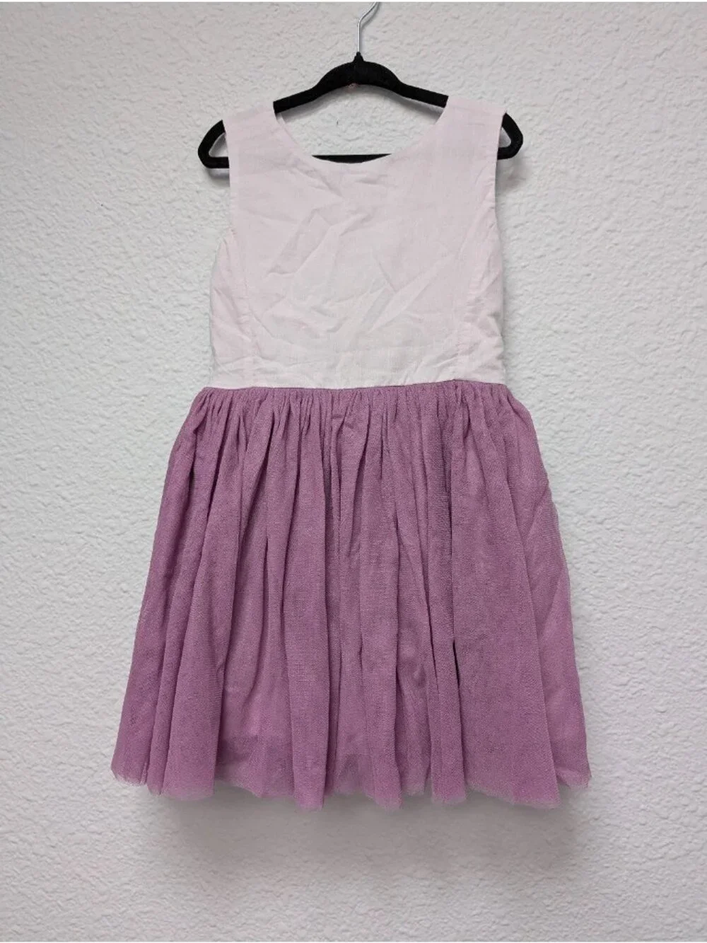 Kate Quinn Organic Cotton 3T Lark Dress Purple Tinted Crystal Tulle Bow Back